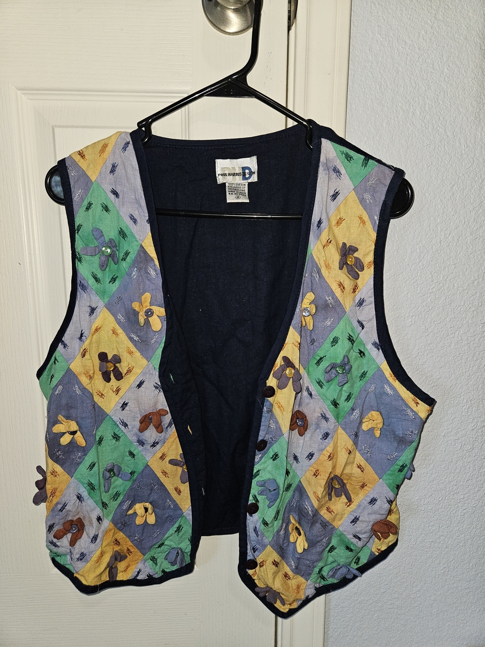 Paul Harris Design Vest Size Medium 100% Cotton